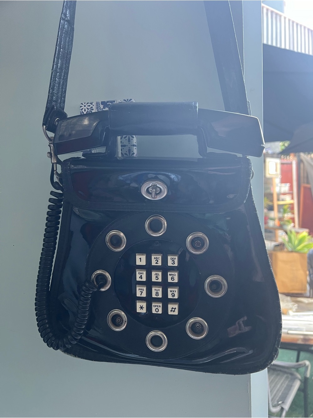 Black Retro Wall Telephone Handset - Vintage Style Phone